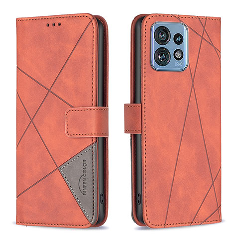 Handytasche Stand Schutzhülle Flip Leder Hülle B08F für Motorola Moto Edge 40 Pro 5G Orange