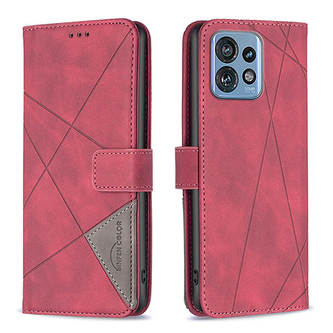 Handytasche Stand Schutzhülle Flip Leder Hülle B08F für Motorola Moto Edge 40 Pro 5G Rot