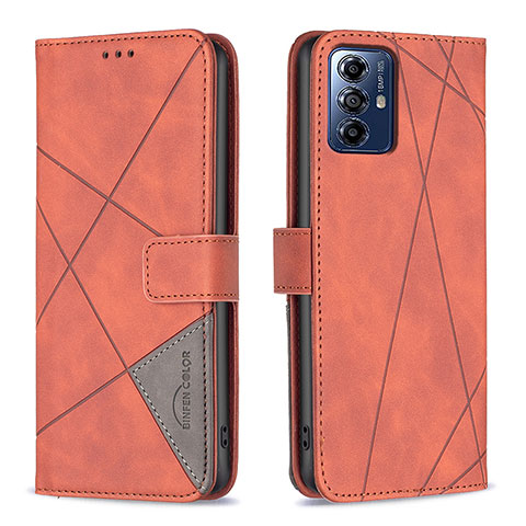 Handytasche Stand Schutzhülle Flip Leder Hülle B08F für Motorola Moto G Play (2023) Orange