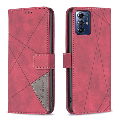 Handytasche Stand Schutzhülle Flip Leder Hülle B08F für Motorola Moto G Play Gen 2 Rot