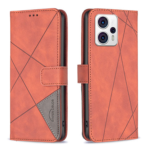 Handytasche Stand Schutzhülle Flip Leder Hülle B08F für Motorola Moto G13 Orange