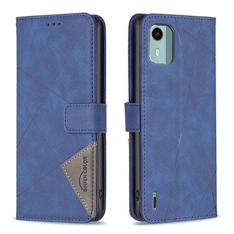 Handytasche Stand Schutzhülle Flip Leder Hülle B08F für Nokia C12 Pro Blau