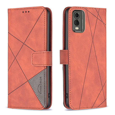 Handytasche Stand Schutzhülle Flip Leder Hülle B08F für Nokia C210 Orange