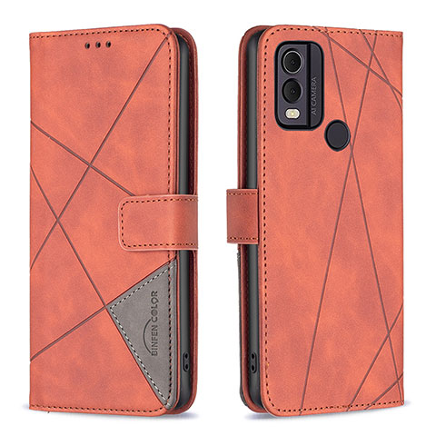 Handytasche Stand Schutzhülle Flip Leder Hülle B08F für Nokia C22 Orange