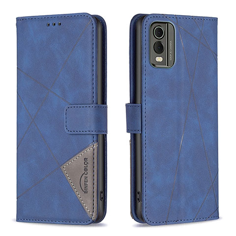 Handytasche Stand Schutzhülle Flip Leder Hülle B08F für Nokia C32 Blau