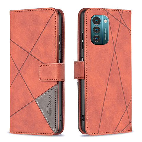 Handytasche Stand Schutzhülle Flip Leder Hülle B08F für Nokia G11 Orange