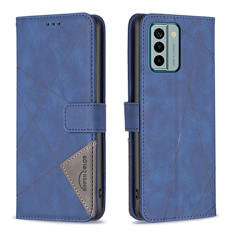 Handytasche Stand Schutzhülle Flip Leder Hülle B08F für Nokia G22 Blau