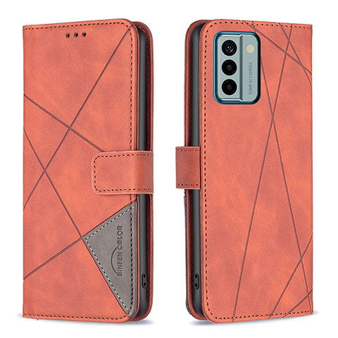 Handytasche Stand Schutzhülle Flip Leder Hülle B08F für Nokia G22 Orange