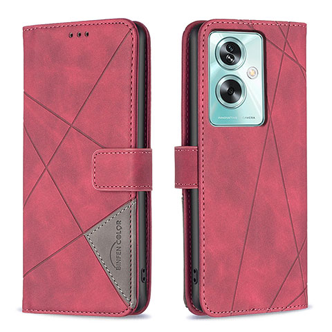 Handytasche Stand Schutzhülle Flip Leder Hülle B08F für Oppo A2 5G Rot