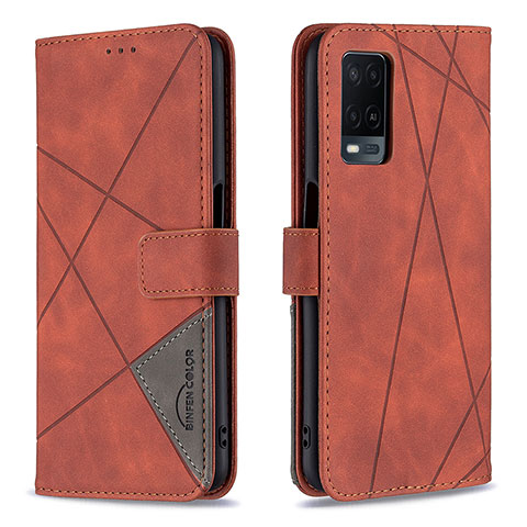 Handytasche Stand Schutzhülle Flip Leder Hülle B08F für Oppo A54 4G Orange