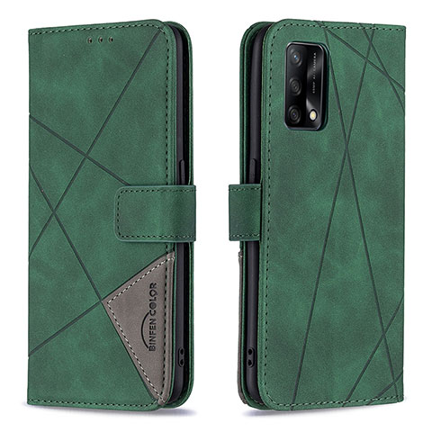 Handytasche Stand Schutzhülle Flip Leder Hülle B08F für Oppo A74 4G Grün