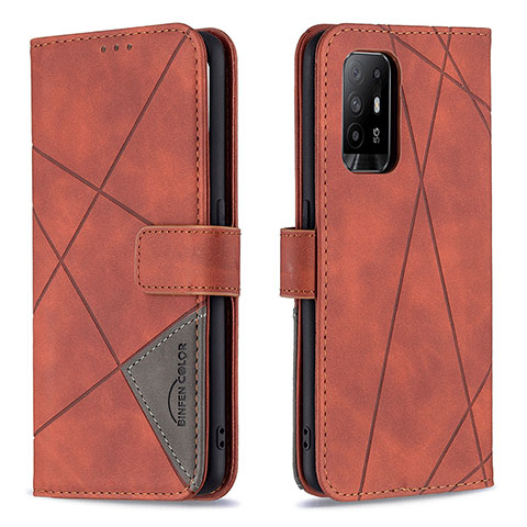 Handytasche Stand Schutzhülle Flip Leder Hülle B08F für Oppo A95 5G Orange