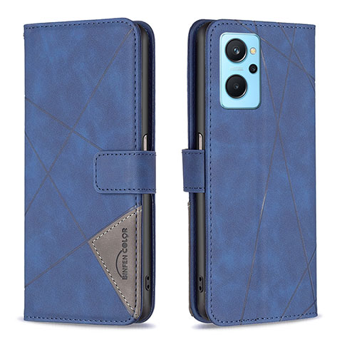 Handytasche Stand Schutzhülle Flip Leder Hülle B08F für Oppo K10 4G Blau