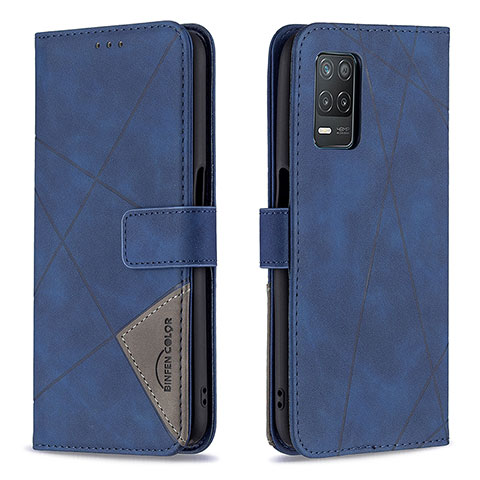 Handytasche Stand Schutzhülle Flip Leder Hülle B08F für Realme 8s 5G Blau