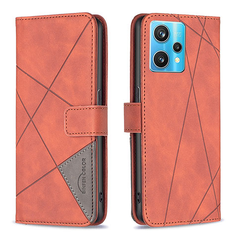 Handytasche Stand Schutzhülle Flip Leder Hülle B08F für Realme 9 4G Orange