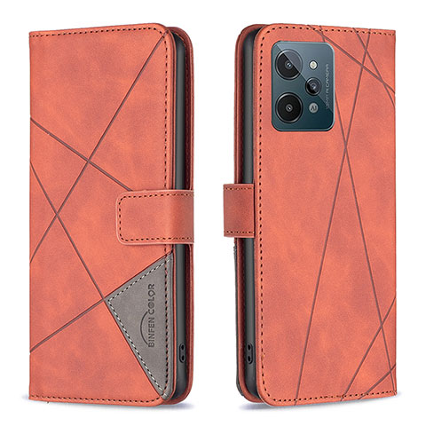 Handytasche Stand Schutzhülle Flip Leder Hülle B08F für Realme C31 Orange