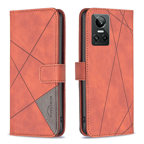 Handytasche Stand Schutzhülle Flip Leder Hülle B08F für Realme GT Neo3 5G Orange