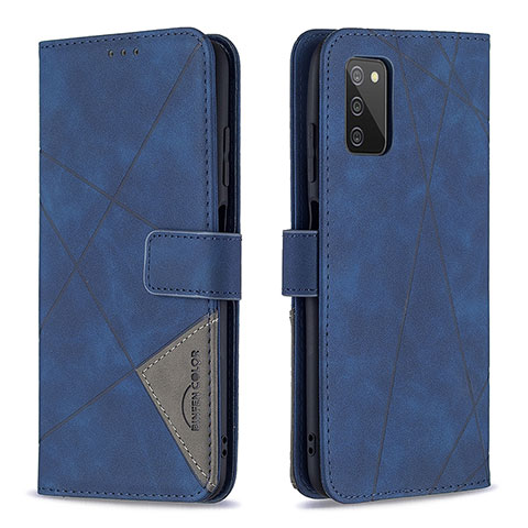 Handytasche Stand Schutzhülle Flip Leder Hülle B08F für Samsung Galaxy A02s Blau