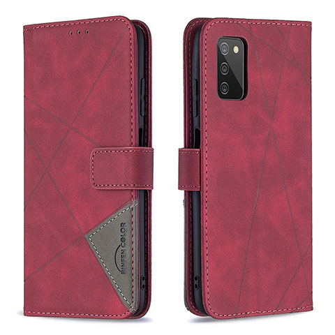 Handytasche Stand Schutzhülle Flip Leder Hülle B08F für Samsung Galaxy A02s Rot