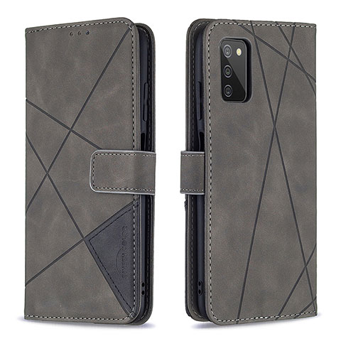 Handytasche Stand Schutzhülle Flip Leder Hülle B08F für Samsung Galaxy A03s Grau