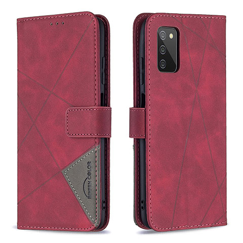 Handytasche Stand Schutzhülle Flip Leder Hülle B08F für Samsung Galaxy A03s Rot