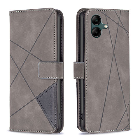 Handytasche Stand Schutzhülle Flip Leder Hülle B08F für Samsung Galaxy A05 Grau