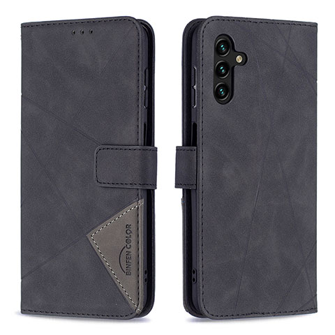 Handytasche Stand Schutzhülle Flip Leder Hülle B08F für Samsung Galaxy A13 5G Schwarz