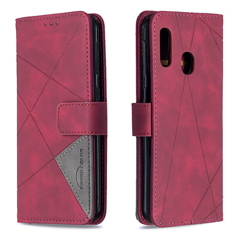 Handytasche Stand Schutzhülle Flip Leder Hülle B08F für Samsung Galaxy A20e Rot