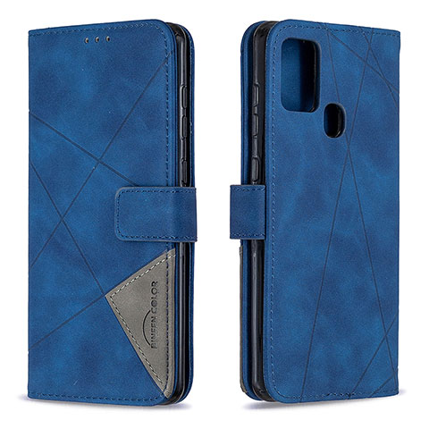 Handytasche Stand Schutzhülle Flip Leder Hülle B08F für Samsung Galaxy A21s Blau