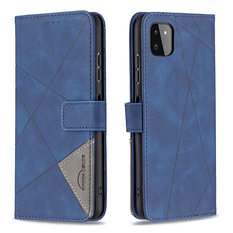 Handytasche Stand Schutzhülle Flip Leder Hülle B08F für Samsung Galaxy A22 5G Blau