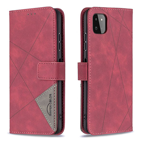 Handytasche Stand Schutzhülle Flip Leder Hülle B08F für Samsung Galaxy A22 5G Rot