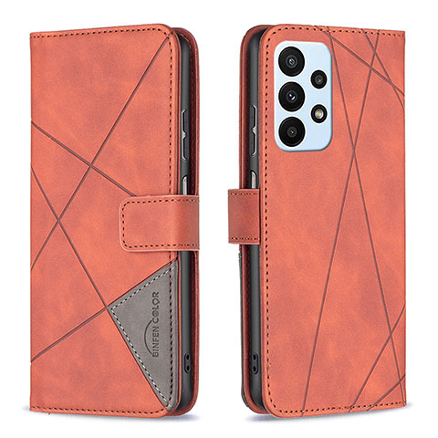 Handytasche Stand Schutzhülle Flip Leder Hülle B08F für Samsung Galaxy A23 4G Orange