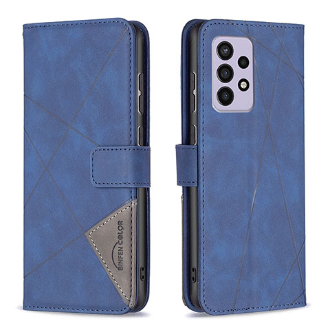 Handytasche Stand Schutzhülle Flip Leder Hülle B08F für Samsung Galaxy A33 5G Blau