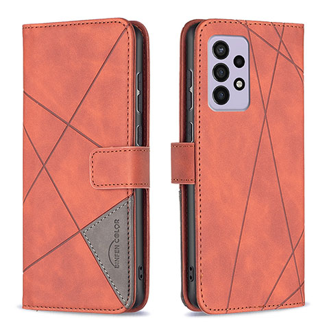 Handytasche Stand Schutzhülle Flip Leder Hülle B08F für Samsung Galaxy A33 5G Orange