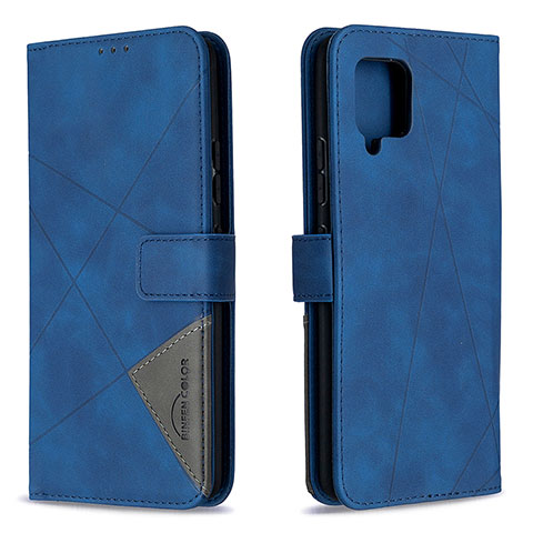 Handytasche Stand Schutzhülle Flip Leder Hülle B08F für Samsung Galaxy A42 5G Blau