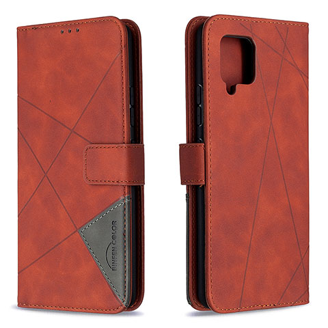 Handytasche Stand Schutzhülle Flip Leder Hülle B08F für Samsung Galaxy A42 5G Orange