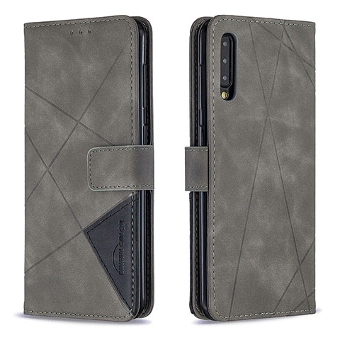 Handytasche Stand Schutzhülle Flip Leder Hülle B08F für Samsung Galaxy A50 Grau