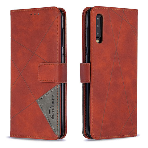 Handytasche Stand Schutzhülle Flip Leder Hülle B08F für Samsung Galaxy A50 Orange