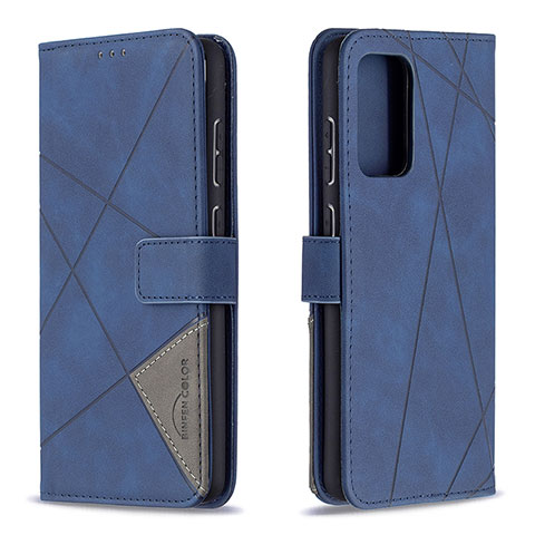 Handytasche Stand Schutzhülle Flip Leder Hülle B08F für Samsung Galaxy A72 4G Blau