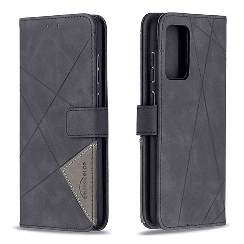 Handytasche Stand Schutzhülle Flip Leder Hülle B08F für Samsung Galaxy A72 4G Schwarz