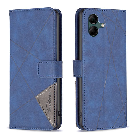 Handytasche Stand Schutzhülle Flip Leder Hülle B08F für Samsung Galaxy F14 5G Blau