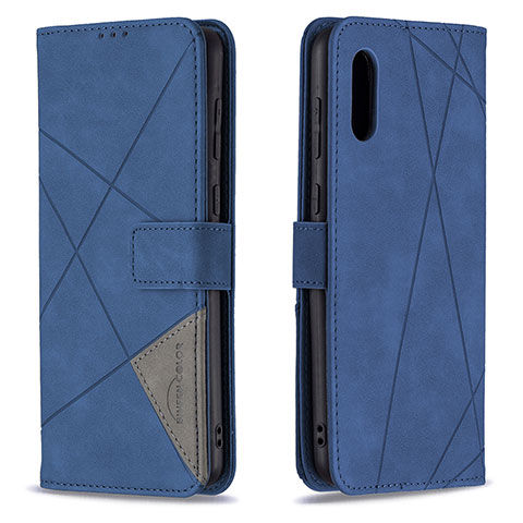 Handytasche Stand Schutzhülle Flip Leder Hülle B08F für Samsung Galaxy M02 Blau