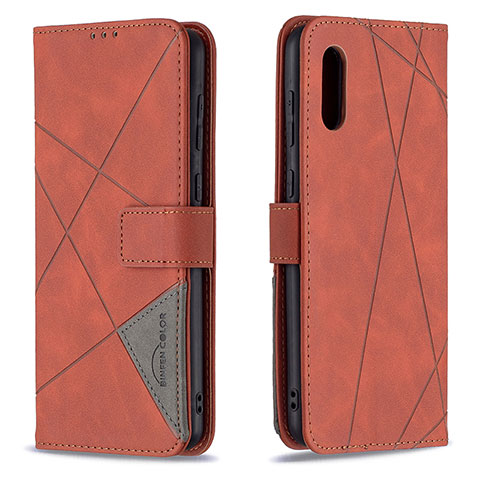 Handytasche Stand Schutzhülle Flip Leder Hülle B08F für Samsung Galaxy M02 Orange