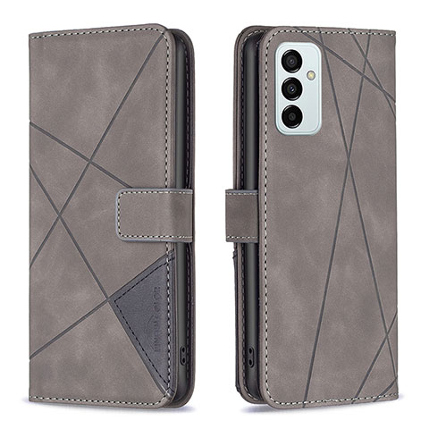 Handytasche Stand Schutzhülle Flip Leder Hülle B08F für Samsung Galaxy M23 5G Grau