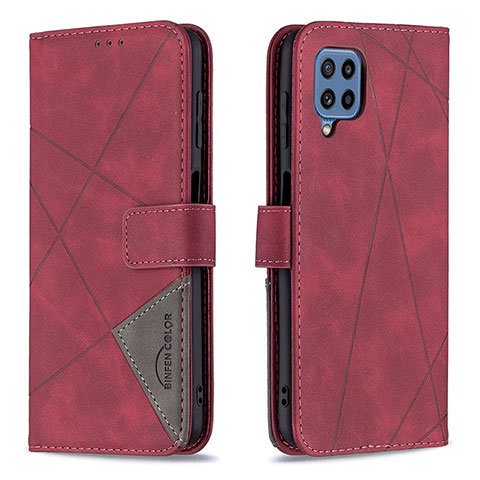 Handytasche Stand Schutzhülle Flip Leder Hülle B08F für Samsung Galaxy M32 4G Rot