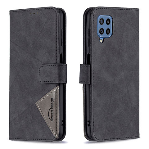 Handytasche Stand Schutzhülle Flip Leder Hülle B08F für Samsung Galaxy M32 4G Schwarz