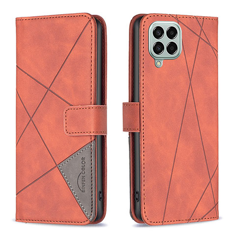 Handytasche Stand Schutzhülle Flip Leder Hülle B08F für Samsung Galaxy M33 5G Orange