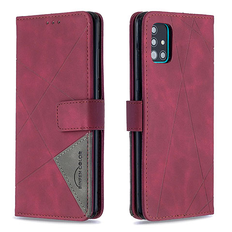 Handytasche Stand Schutzhülle Flip Leder Hülle B08F für Samsung Galaxy M40S Rot