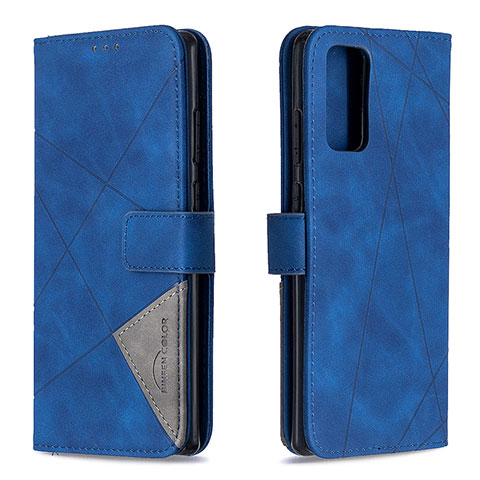 Handytasche Stand Schutzhülle Flip Leder Hülle B08F für Samsung Galaxy Note 20 5G Blau