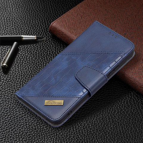 Handytasche Stand Schutzhülle Flip Leder Hülle B08F für Samsung Galaxy S21 Plus 5G Blau